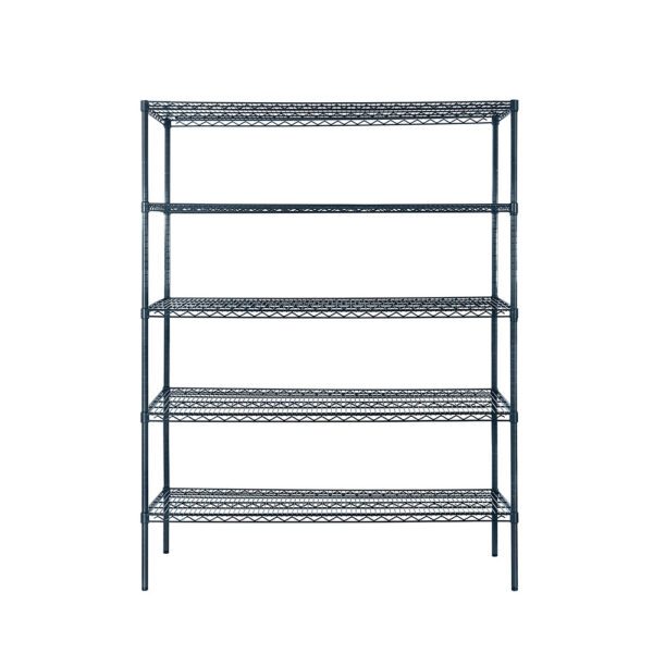 Atosa Gray Epoxy Coated Wire Shelving Kit - 5 Shelves 24 x 60 x 86 inches 550 Weight Capacity Per Shelf (lbs)